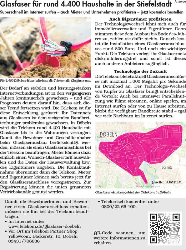 Glasfaser Ausbau in Döbeln Mittelsachsen Yellowcom Telekom